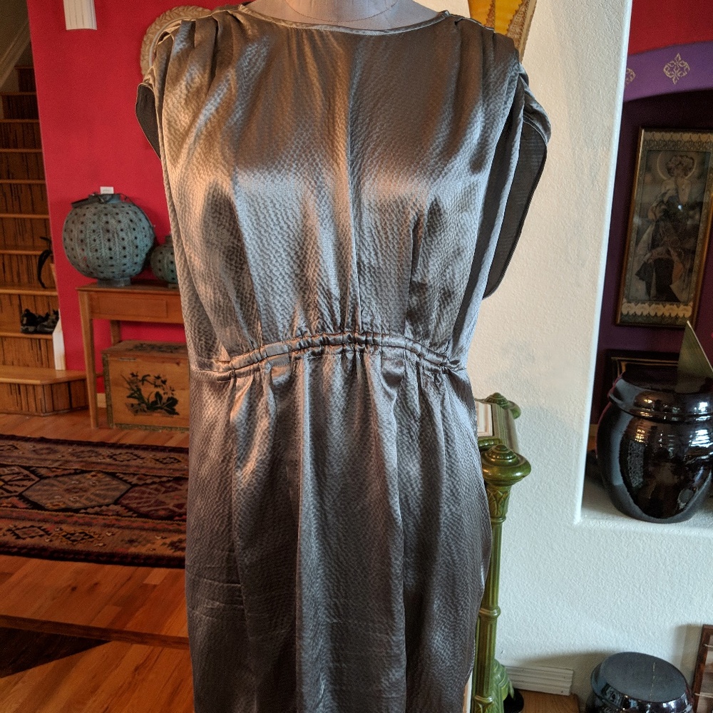 Ever 100% Silk Grey Dress